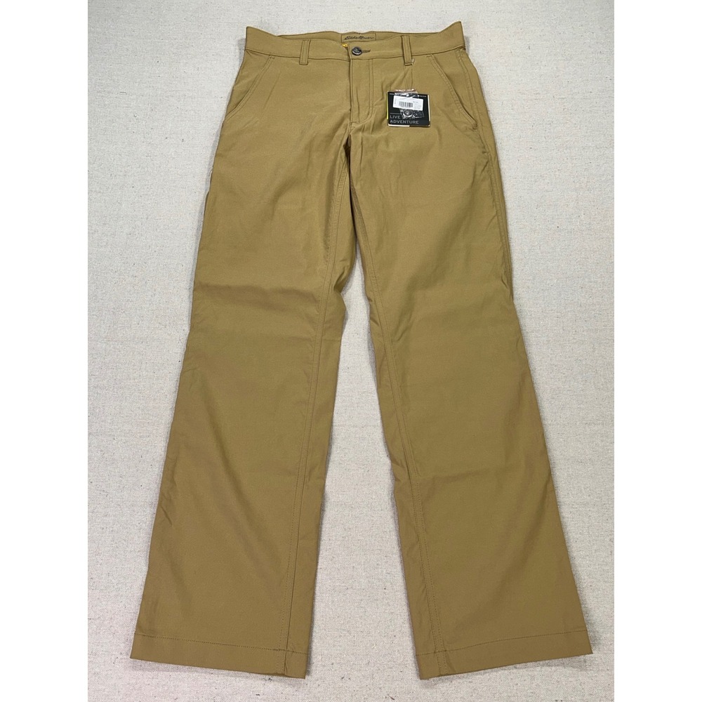 Eddie Bauer Mens 30 Travex Horizon Guide Chino Pants Saddle Brown Hiking Outdoor